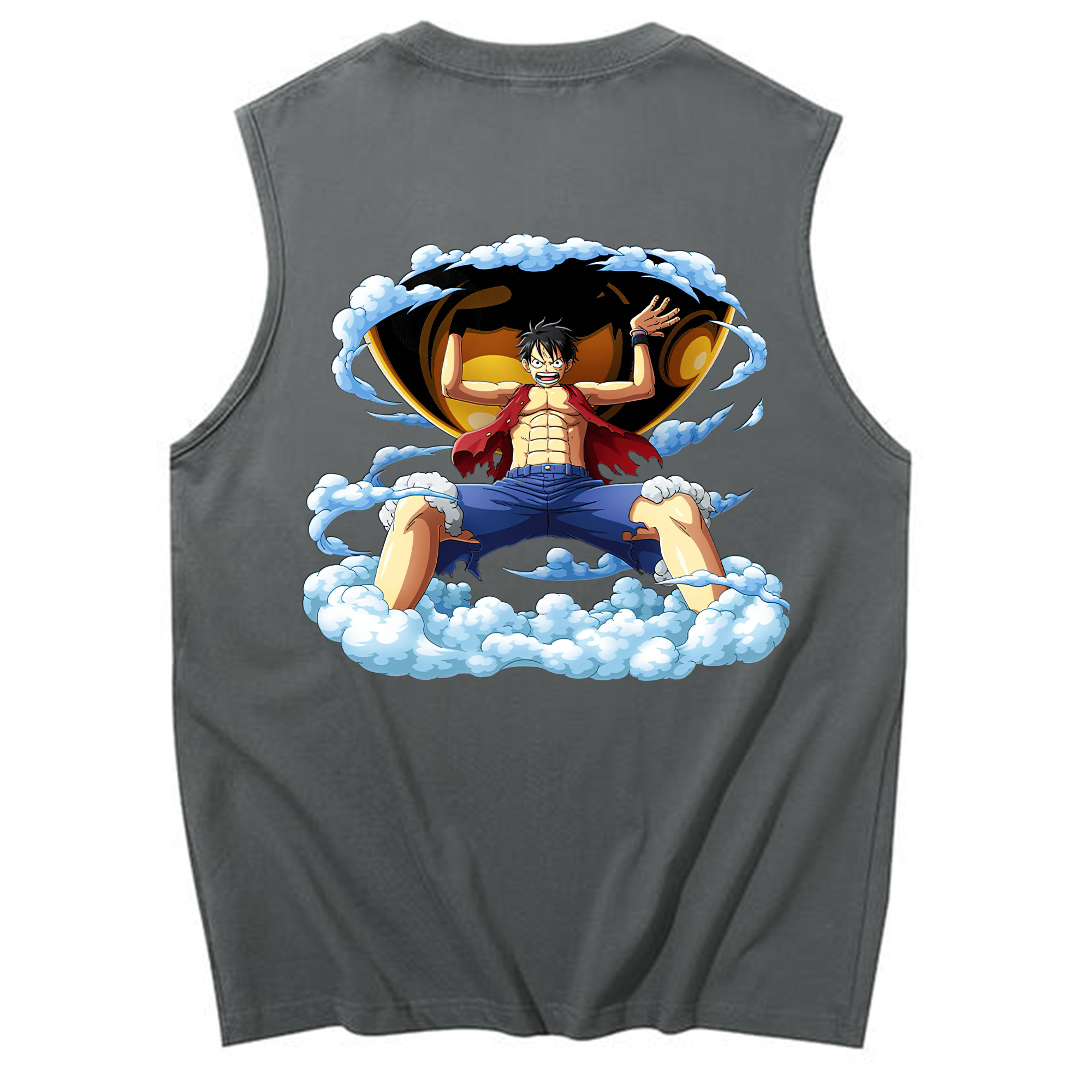 ワンピース モンキー・D・ルフィ ONE PIECE Monkey D. Luffy コットン100％タンクトップ（背面プリント）